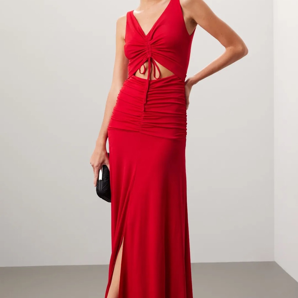 Zac Posen Red Jersey Dress Size:8